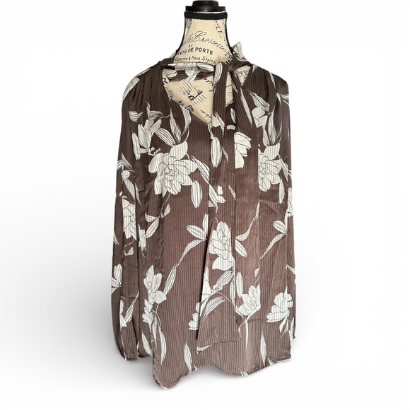 Lane Bryant Brown Floral Blouse - Picture 2 of 10